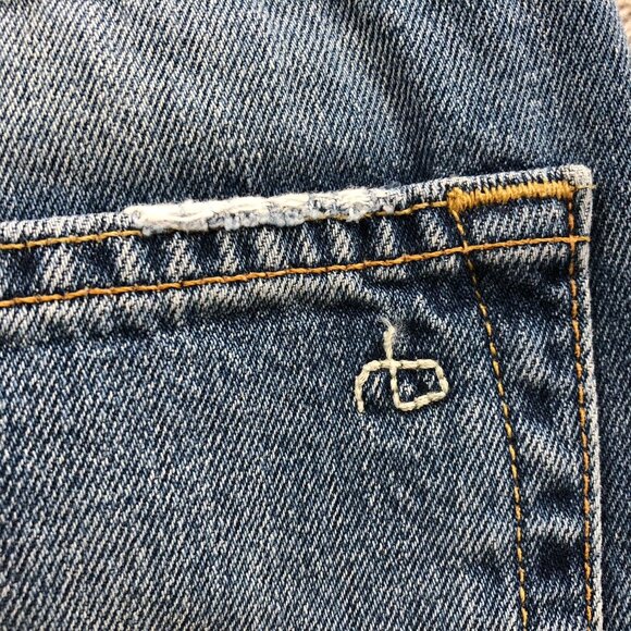 Rag & Bone Women's Jeans Size 29 Retro 70s Flare Frayed Hem Cropped Casual Blue - Picture 14 of 16
